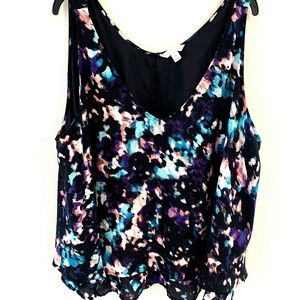 Boutique Tank Top Size 3X Sleeveless Blouse Lined Tiered
